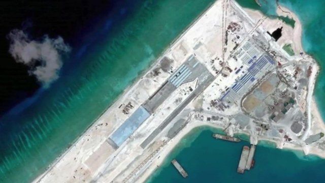 Constructed island in South China Sea