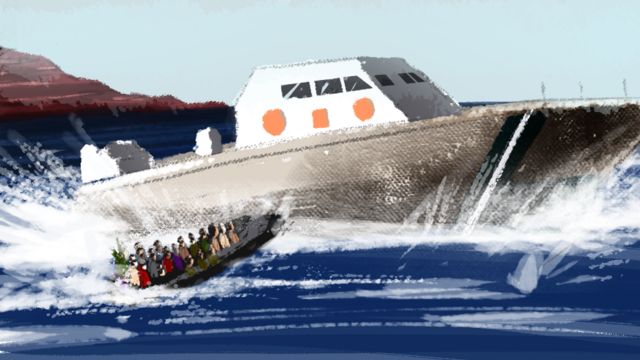قارب لاجئين
