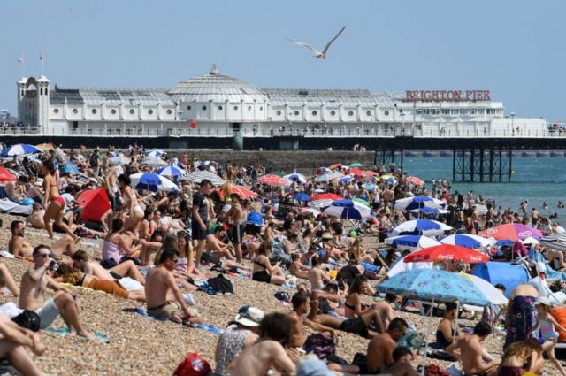 People on Brighton beach