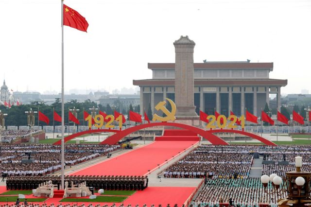 Tens of thousands of people attended the conference in Tiananmen Square.