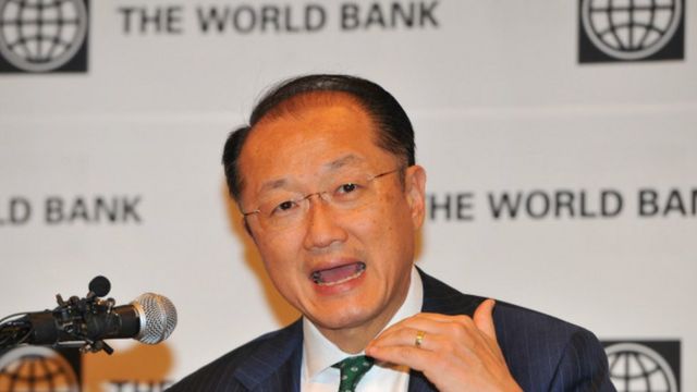 Perezida wa Banki y'isi, Jim Yong Kim.