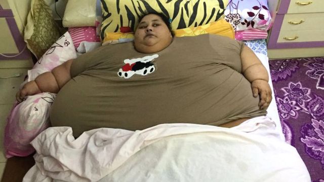 Eman Ahmed Abd El Aty ashobora kuba ari we mugore ufite ibiro byinshi kurusha abandi kw'isi