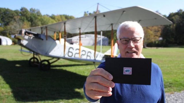 Rare 1918 'Inverted Jenny' US stamp sells for record-setting $2m
