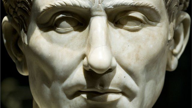 Close-up of statue of Caesar