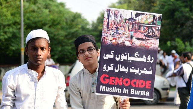 रोहिंग्या के समर्थन में प्रदर्शन