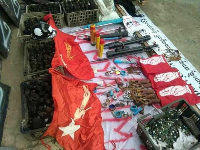 ဖမ်းဆီးခံရတဲ့ လက်နက် ပစ္စည်းတွေ