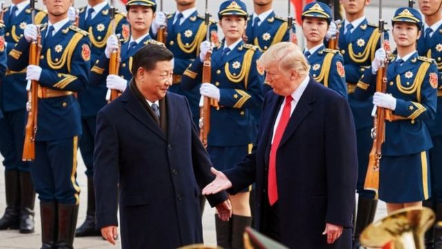 Xi Jinping e Donald Trump em encontro em 2017