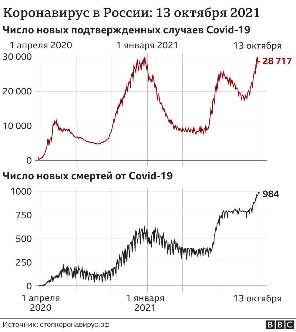 Коронавирус в России: новый максимум суточной смертности и тесты в