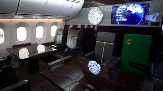 Interior del avión presidencial