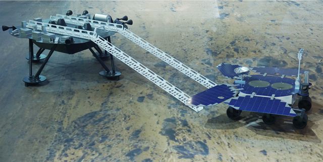 Bu model Zhurong adlı robotun uzay aracından iniş rampasını gösteriyor