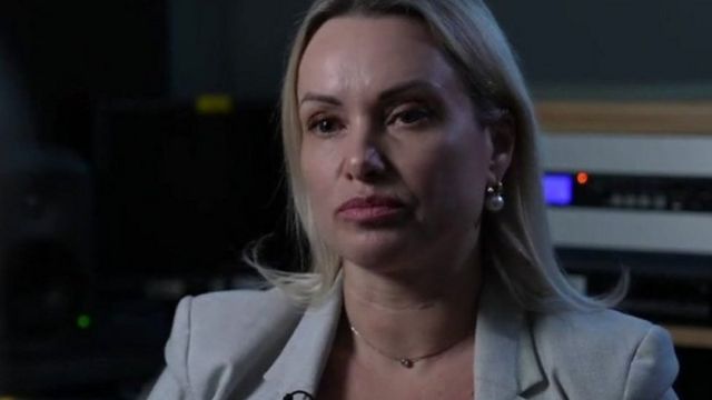 Marina Ovsyannikova durante su entrevista con la BBC.