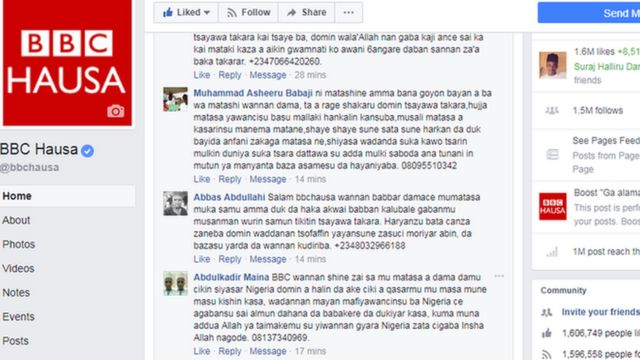 Shafin BBC Hausa Facebook