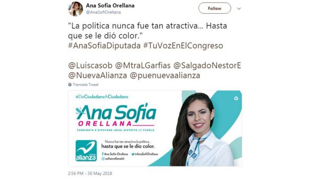 Ana Sofia Orellana'nın kampanya tweeti