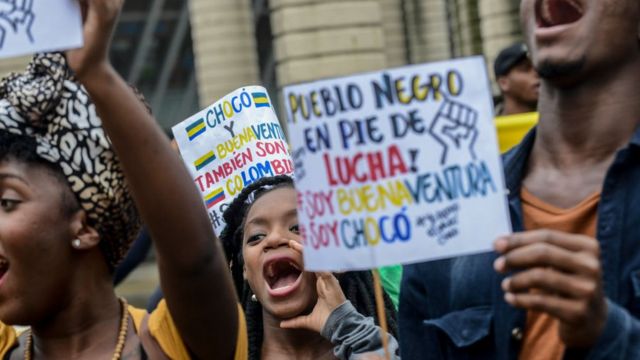 Protesta contra el racismo en Colombia