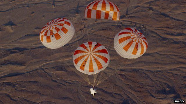 Crew Dragon parachute landing