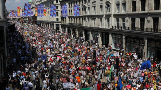 Protesto contra Trump em Londres