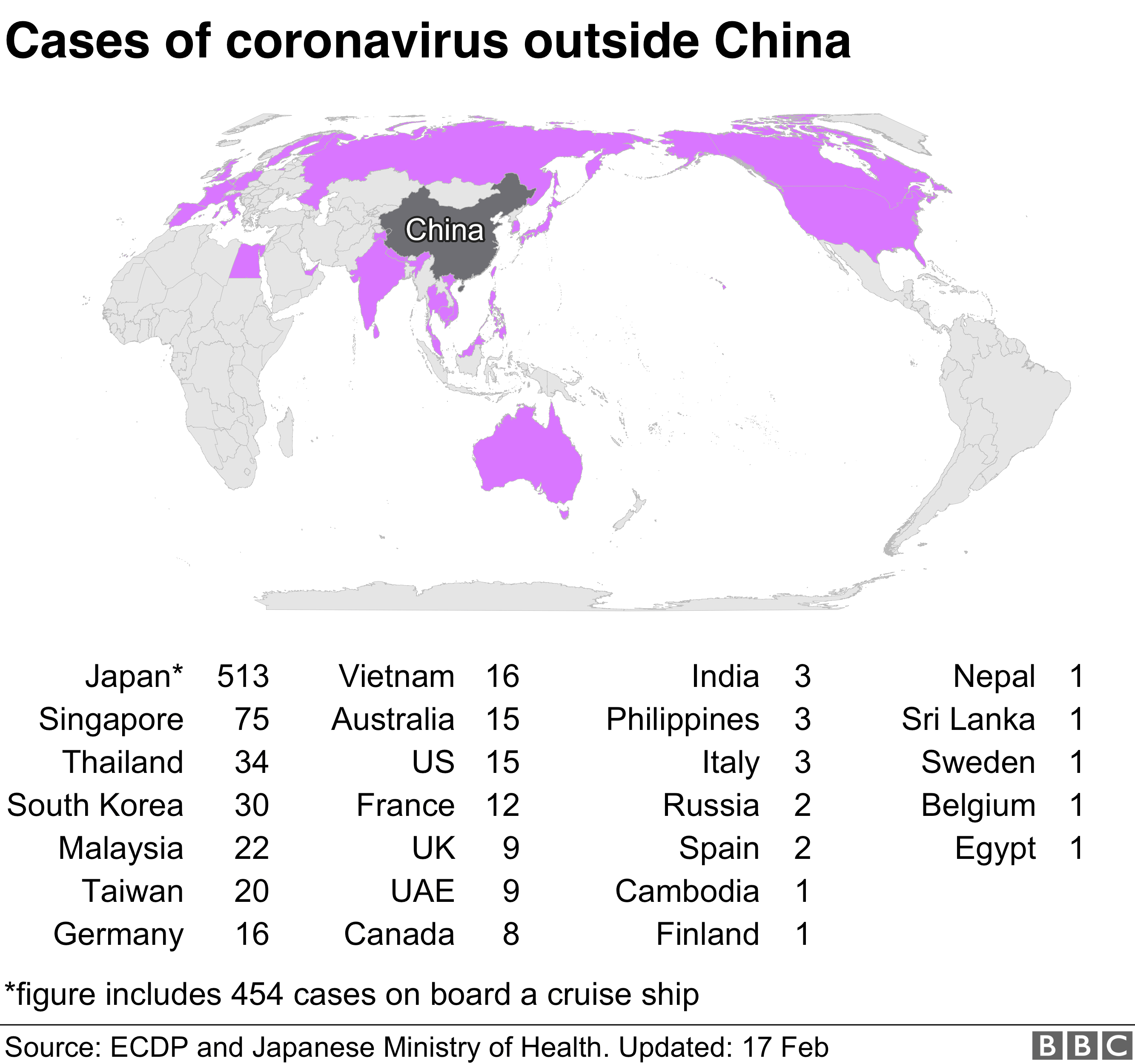 BBC coronavirus map