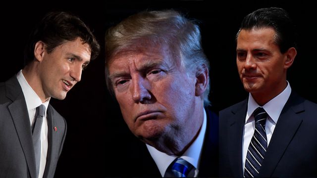 Justin Trudeau, Donald Trump y Enrique Peña Nieto