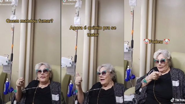 Prints do vídeo de Inês durante a quimioterapia