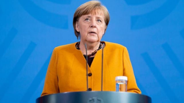 Chancellor Merkel giving statement on Easter U-turn, 24 Mar 21