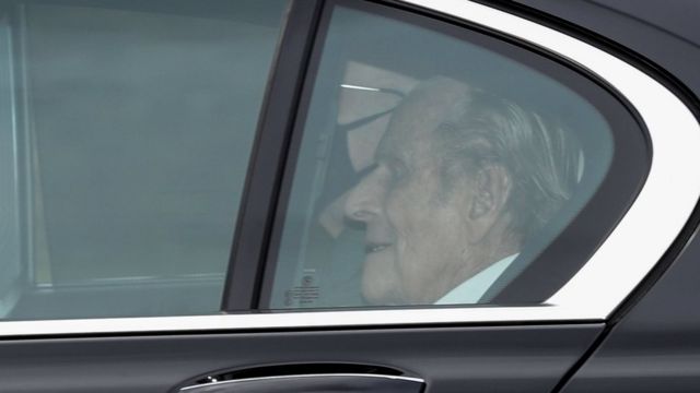 Prince Philip arrives back at Windsor Castle on Tuesday