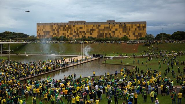 Demonstrators swept into the presidential palaces, the Supreme Court and Congress in the Brazilian capital