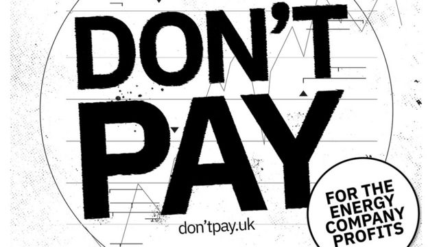 Imagem do cartaz da campanha de boicote, onde se lê: Don't Pay