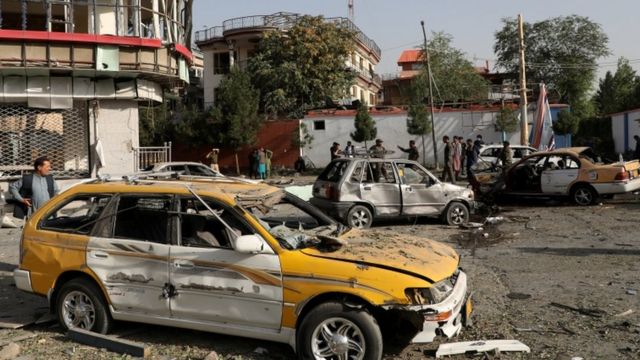 آثار انفجار في العاصمة الأفغانية كابول