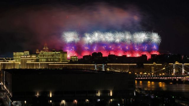 Fireworks in honor of the 77th anniversary of the Victory