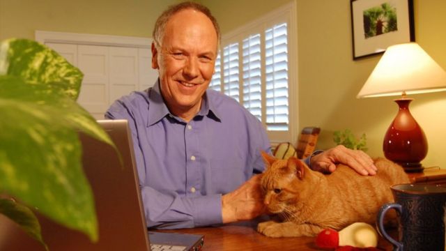 Roger Tabor and a cat