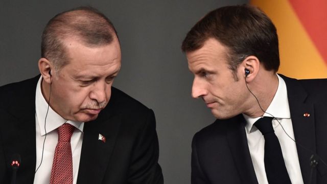 President Recep Tayyip Erdogan and French President Emmanuel Macron