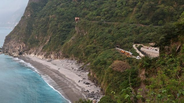 Rescuers work at the site a day after a deadly train derailment at a tunnel north of Hualien, Taiwan April 3, 2021.