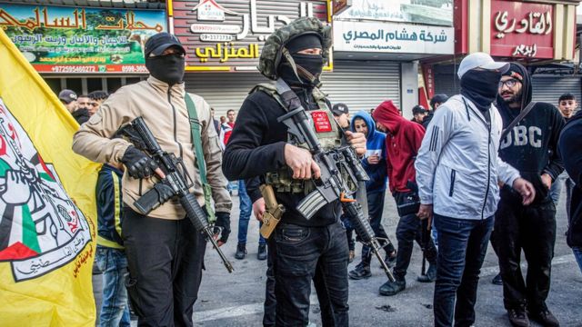 Milicianos palestinos en Nablus.
