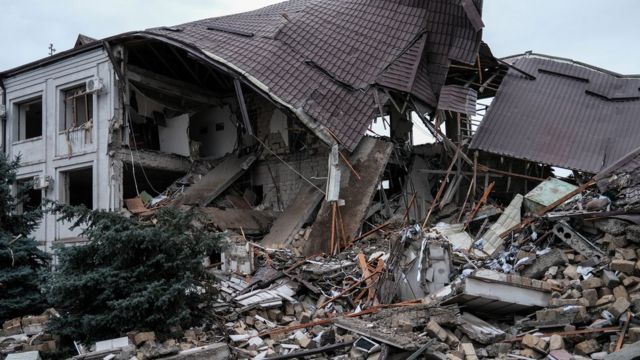 Степанакерт, разрушения от азербайджанского обстрела