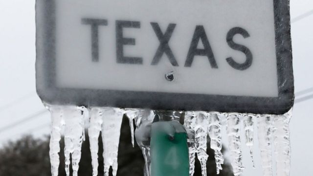 Cartel de Texas congelado.