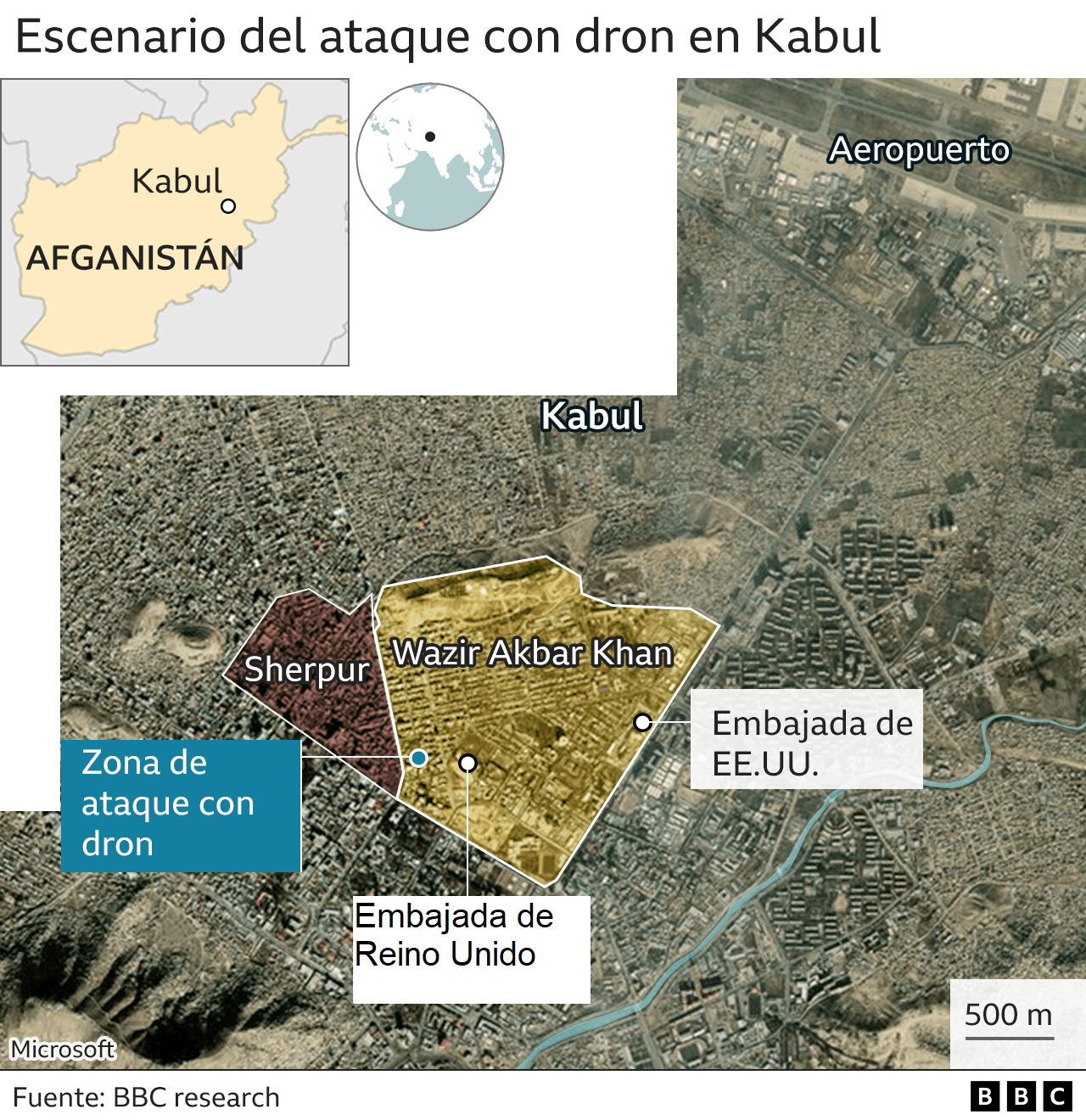 Mapa de donde se cree ocurrió el ataque