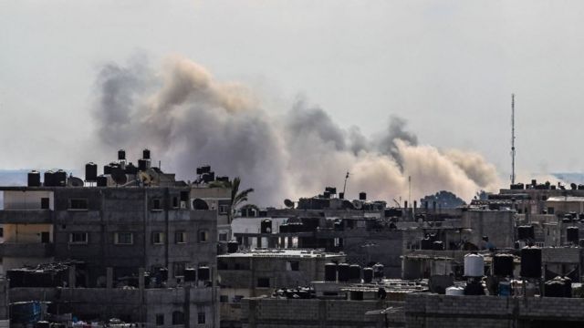 La ville palestinienne de Rafah, à sa frontière avec l'Egypte, dans le Sinaï.