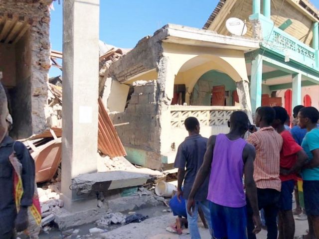 Edificio derrumbado en Jérémie, Haití.