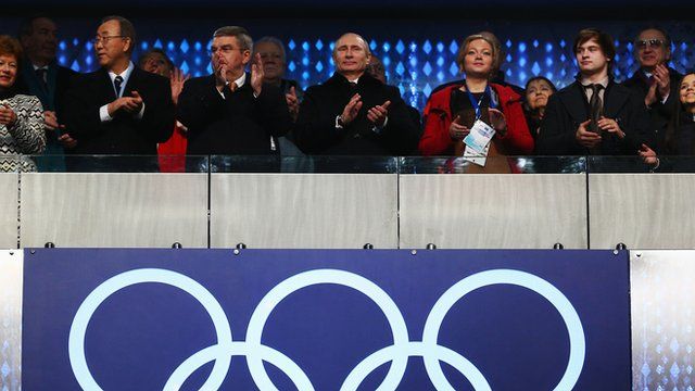 Putin at the opening of the Winter Games