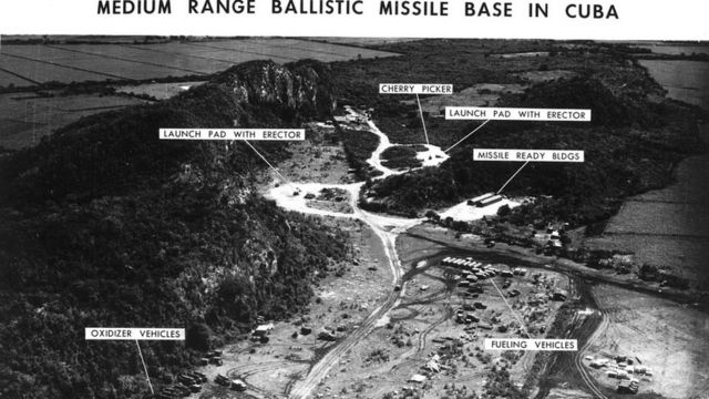 Imágenes de las plataformas de misiles tomadas por las Fuerzas Aéreas de EE.UU. en octubre de 1962.
