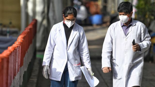 File photo showing two Indian doctors