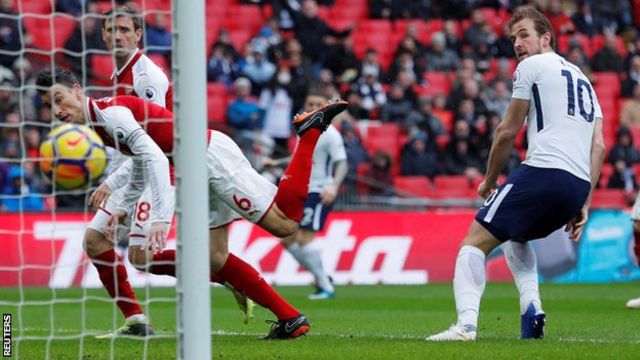 Harry Kane scores Tottenham's goal in their 1-0 win