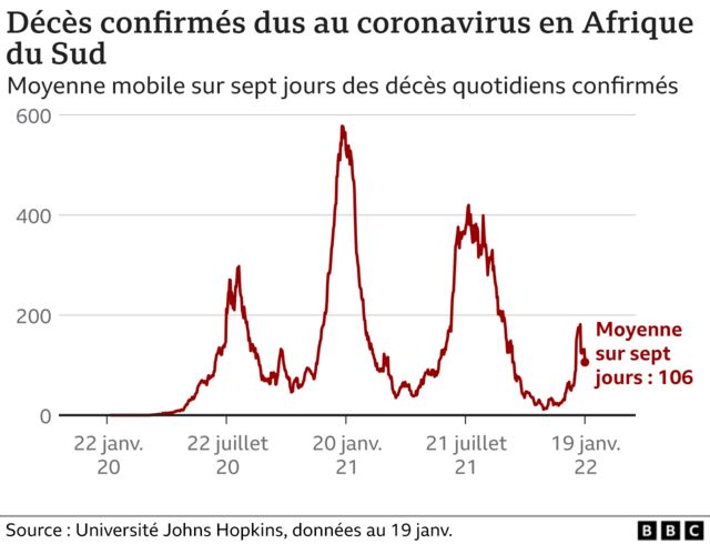 Graphique Cas confirmés de décès du Covid en Afrique du Sud