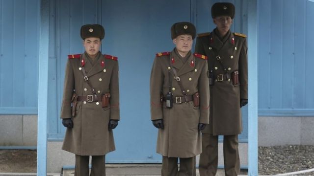 朝鮮半島の南北軍事境界線がある板門店で（3日）