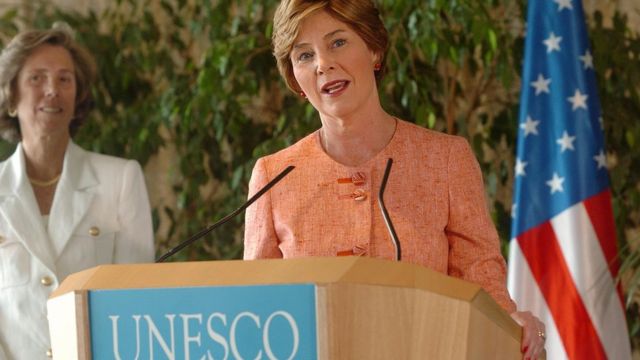Laura Bush en la Unesco