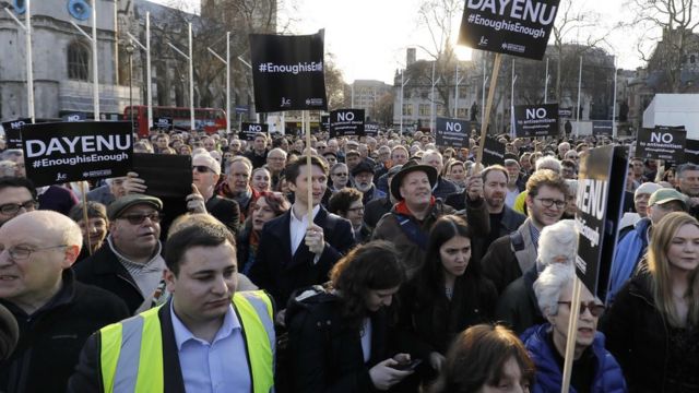 مظاهرة ضد معاداة السامية في لندن