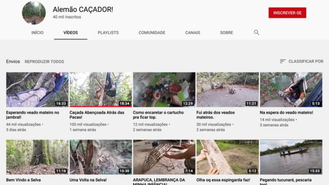 Canal "Alemão CAÇADOR!" no YouTube tem 40 mil inscritos e compartilha dicas e cenas de caçadas de vários animais silvestres