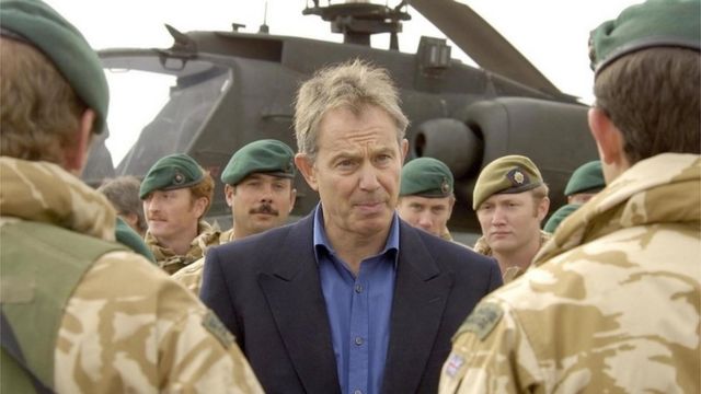 Tony Blair with British forces in Helmand Province in 2006