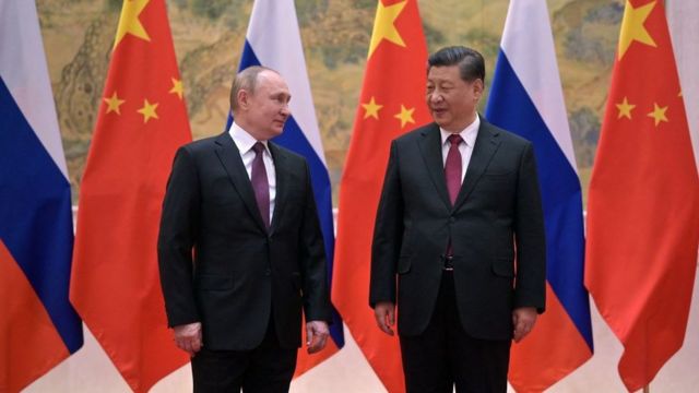 Presidentes de China y Rusia en su reunión en Pekín el 4 de febrero