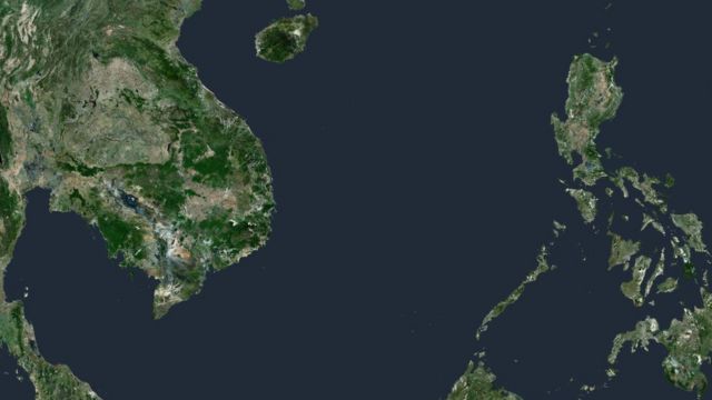 Imagen satelital del Mar de China Meridional.